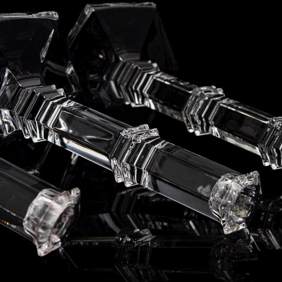 Set Of 3 Tiffany & Co. Crystal Candle Holders - Picture 7 of 9